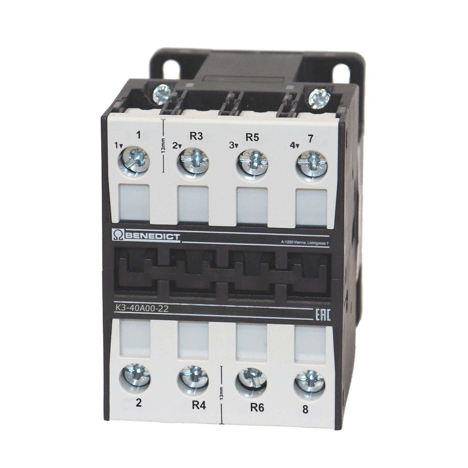 K3-40A00-22 2-Öffner, 2 Schließer 4polig  Schaltleistung 65A  AC1     18,5 kW  AC3