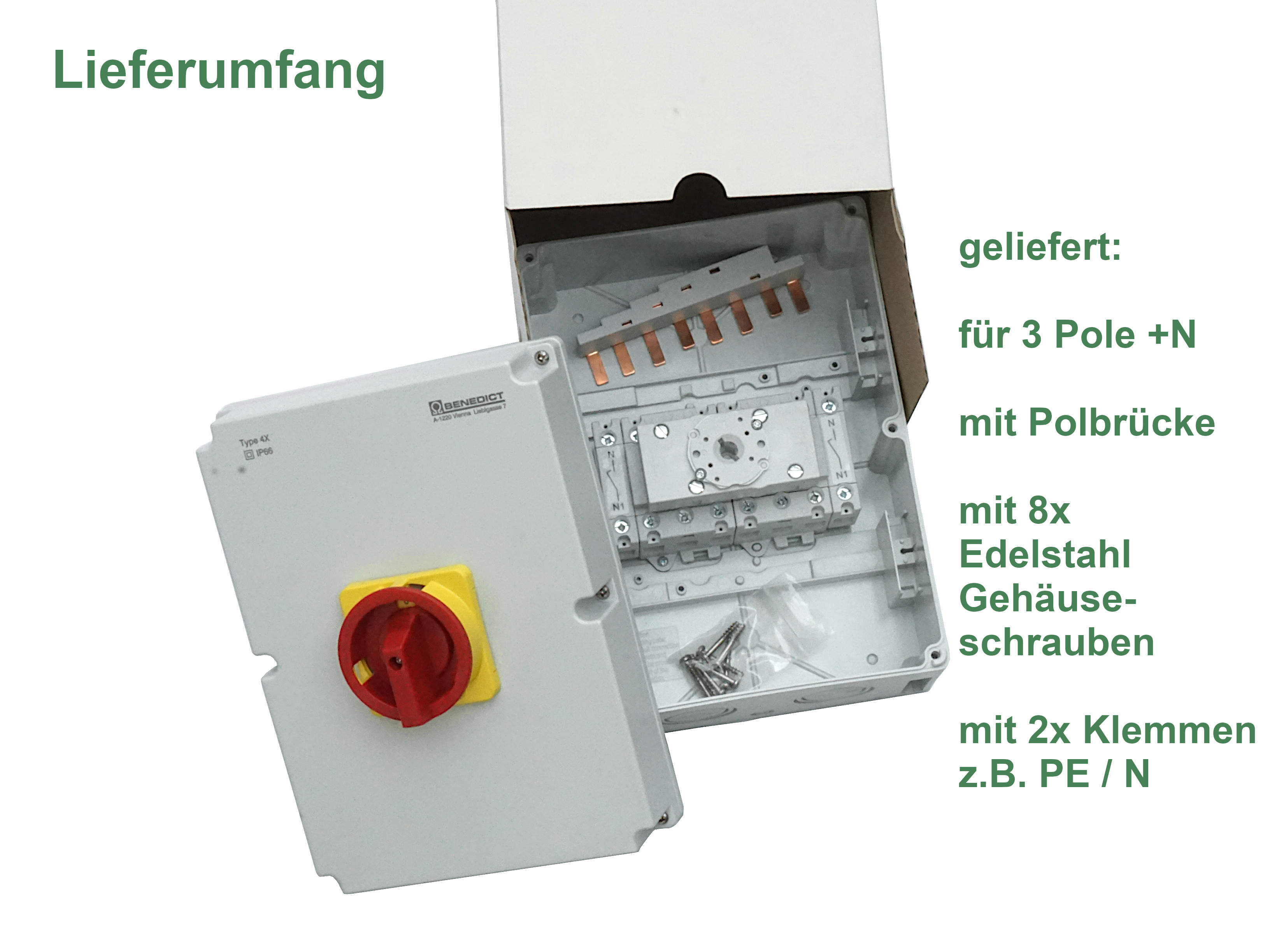 Netzumschalter Ersatzstrom Umschalter Lieferumfang