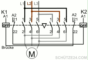 Schütz Mini-Wendeschütz K1W09L (Lötanschluss) K1W09L01MC_24DC